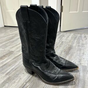 Vintage Black Justin Cowboy Boots